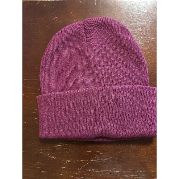 Handmade Don't Mistake Kindness For Weakness Magenta Knit Cuffed Beanie Hat - Picture 2 of 2
